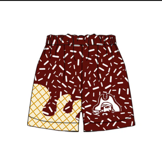 7.15 Preorder moq 5 Baby Boys Dark Red Drip Team Shorts Bottom