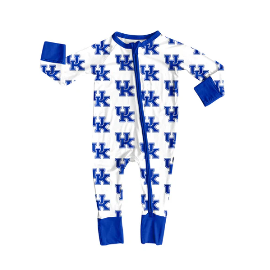 7.15 Preorder moq 5 Baby Infant Boys Long Sleeves Blue UK Plaid Zipper Romper