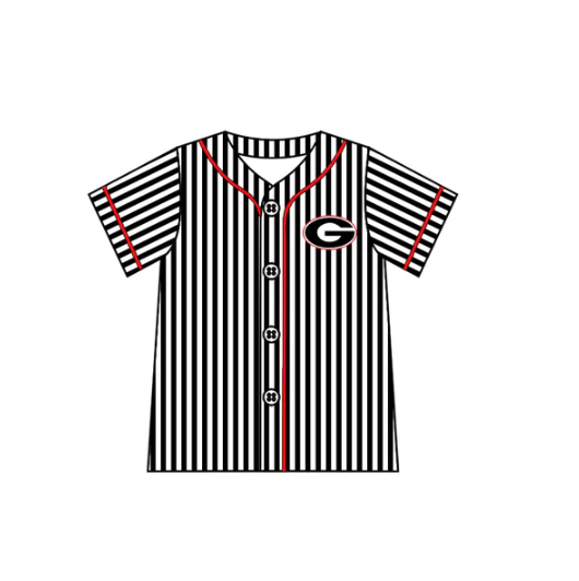7.23 preorder(moq 5) Baby Boys G Bulldogs Team Black Stripes Buttons Shirts