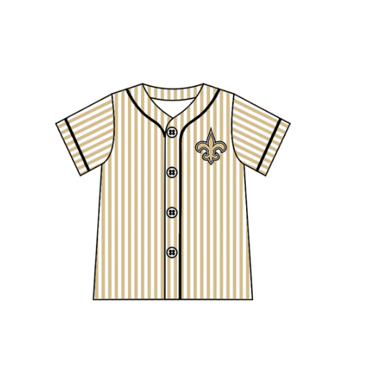7.23 preorder(moq 5) Baby Boys Saints Team Gold Stripes Shirts