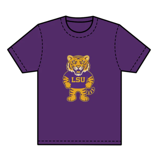 7.24 preorder(moq 5) Baby Boys Purple Short Sleeves Tigers LSU Team Tee Shirts Tops
