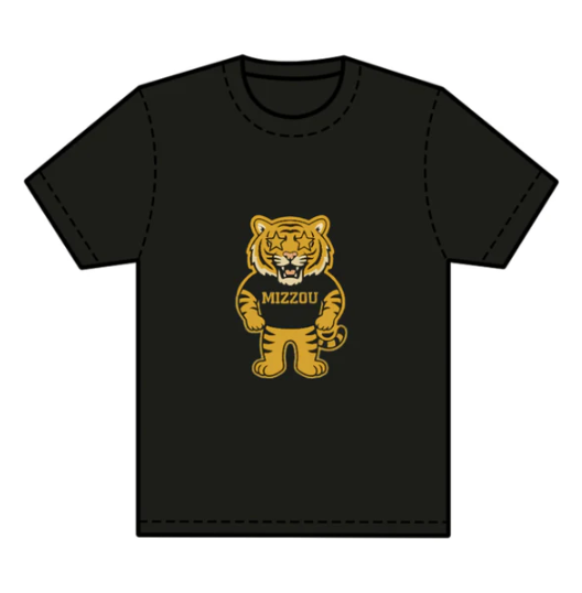 7.24 preorder(moq 5) Baby Boys Black Short Sleeves Tigers Mizzou Team Tee Shirts Tops