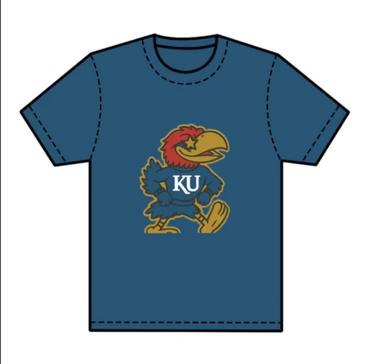 7.24 preorder(moq 5) Baby Boys Blue Short Sleeves Eagles KU Team Tee Shirts Tops