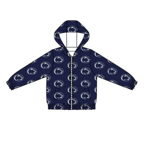 7.25 Preorder (moq 5)Baby Boys Navy Long Sleeves Leopards Plaid Hoodies Cardigan Jackets Top