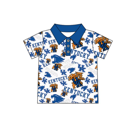 7.26 Preorder(moq 5)Baby Boys Kenturky Team Short Sleeve Tee Pullovers Polo Shirts Tops