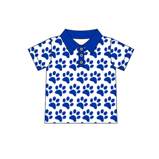 7.26 Preorder(moq 5)Baby Boys UK Paw Team Short Sleeve Tee Pullovers Polo Shirts Tops