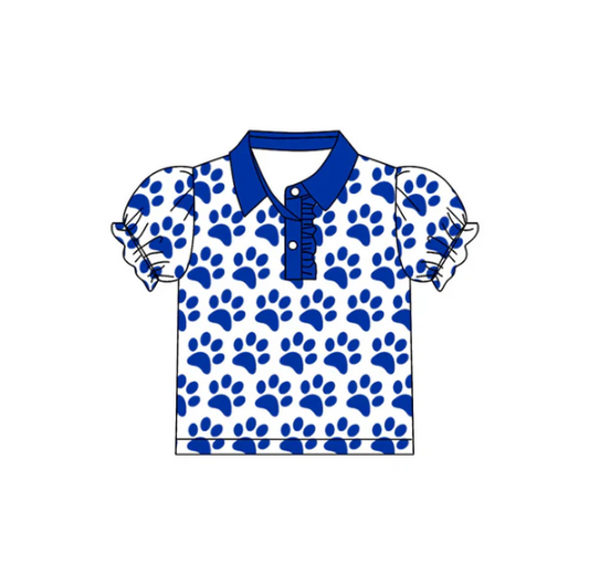 7.26 Preorder(moq 5)Baby Girls UK Paw Team Short Sleeve Tee Pullovers Polo Shirts Tops