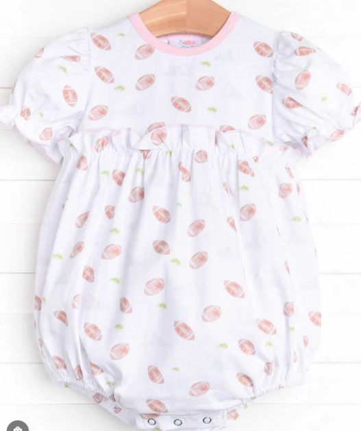7.28 preorder(moq 5)Baby Infant Girls football pink short sleeve Rompers