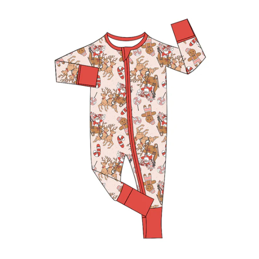 7.30 Preorder(moq 5)Baby Infant Boys Long Sleeves Deer Truck Santa Christmas Zipper Rompers
