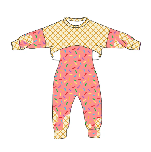 8.4 Preorder (moq 5)Baby Girls Long Sleeves Drip Shirt Top Jumpsuit 2 Piece Team Clothes Sets