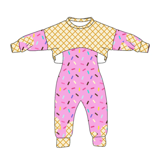 8.4 Preorder (moq 5)Baby Girls Long Sleeves Drip Shirt Top Jumpsuit 2 Piece Team Clothes Sets