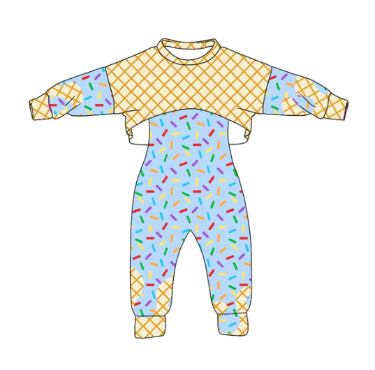 8.4 Preorder (moq 5)Baby Girls Long Sleeves Drip Shirt Top Jumpsuit 2 Piece Team Clothes Sets