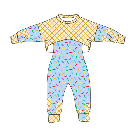 8.4 Preorder (moq 5)Baby Girls Long Sleeves Drip Shirt Top Jumpsuit 2 Piece Team Clothes Sets