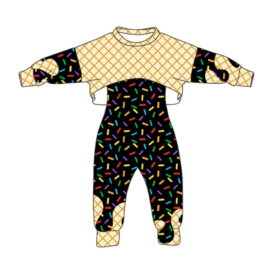 8.4 Preorder (moq 5)Baby Girls Long Sleeves Drip Shirt Top Jumpsuit 2 Piece Team Clothes Sets