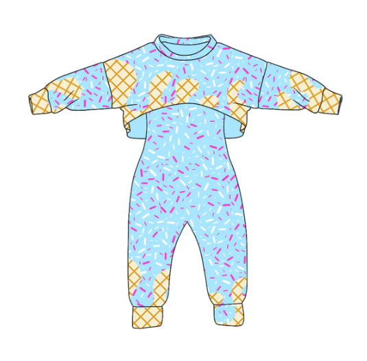 8.4 Preorder (moq 5)Baby Girls Long Sleeves Drip Shirt Top Jumpsuit 2 Piece Team Clothes Sets