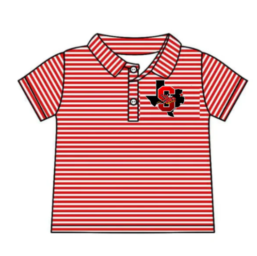 8.4 Preorder(moq 5) Baby Boys Red Stripes Dragons Team Short Sleeve Tee Pullovers Shirts Tops