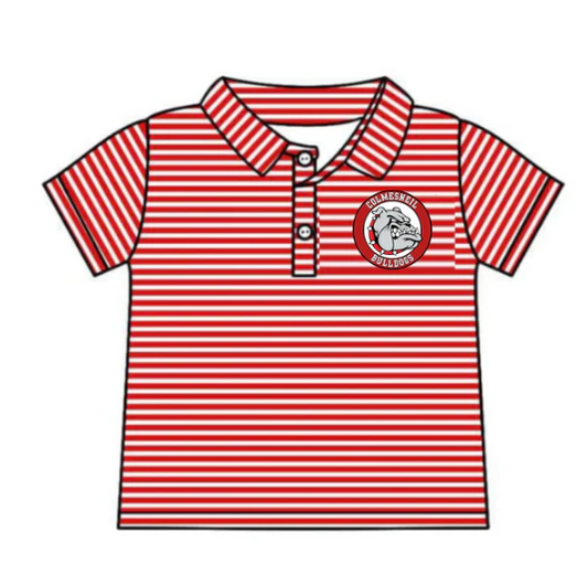 8.4 Preorder(moq 5) Baby Boys Red Stripes Bulldogs Team Short Sleeve Tee Pullovers Shirts Tops