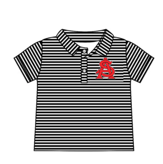 8.4 Preorder(moq 5) Baby Boys Black Stripes San Augstine Team Short Sleeve Tee Pullovers Shirts Tops