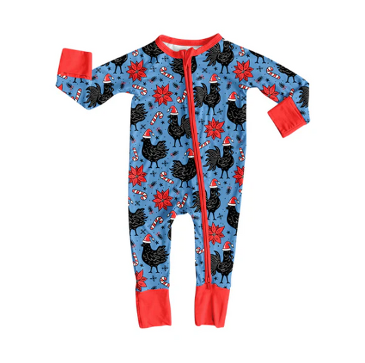8.4 Preorder(moq 5)Baby Infant Boys Christmas Hats Chicks Plaid Zipper Rompers