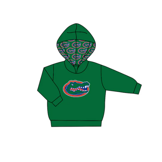 8.6 Preorder (moq 5)Baby Boys Dark Green Long Sleeves Crocodiles Team Hoodies Top