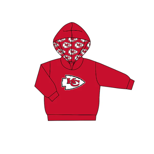 8.6 Preorder (moq 5)Baby Boys Red Long Sleeve KC Team Hoodies Top