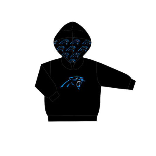 8.6 Preorder (moq 5)Baby Boys Black Long Sleeve Leopard Team Hoodies Top