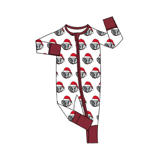 8.12 Preorder(moq 5)Baby Infant Alabama Team Christmas Zipper Footie Rompers