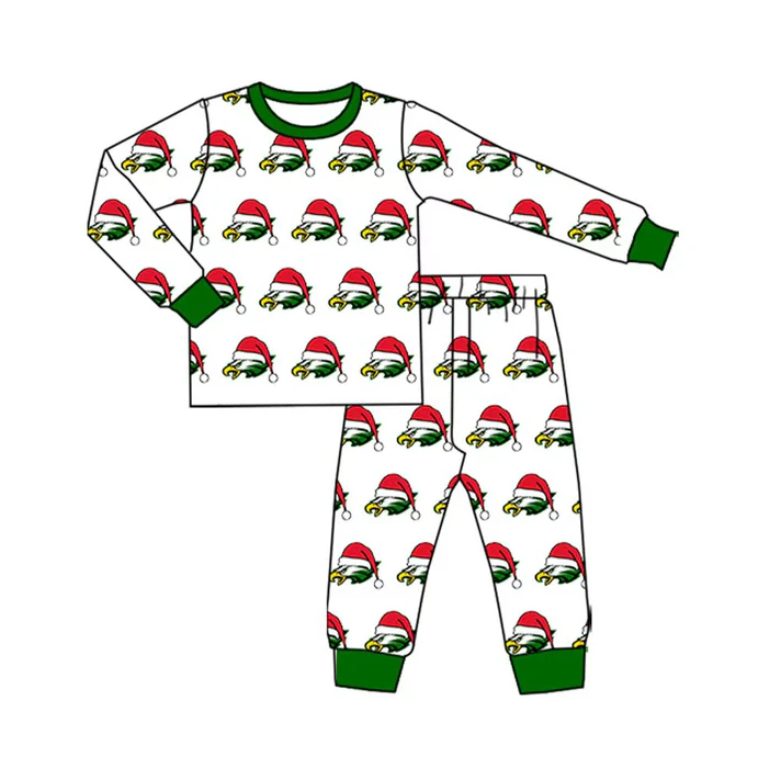 8.12 Preorder(moq 5) Baby Kids Eagle Team Christmas Top Pants Lounge Wear Pajamas Sets