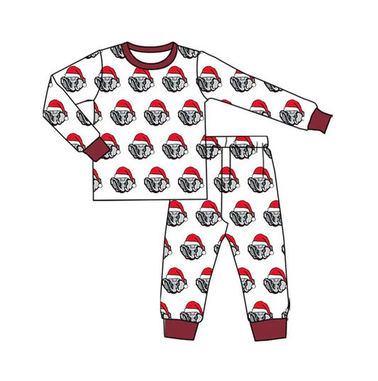 8.12 Preorder(moq 5) Baby Kids Alabama Team Christmas Top Pants Lounge Wear Pajamas Sets