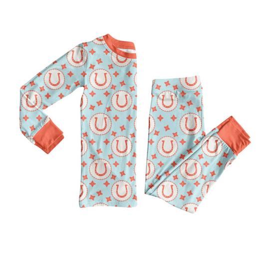 8.12 Preorder(moq 5) Baby Boys Western Rodeo Stars Top Pants Lounge Wear Pajamas Sets
