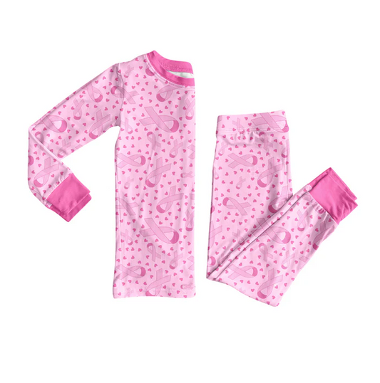 8.12 Preorder(moq 5) Baby Girls Wear Pink In Oct Bows Top Pants Lounge Wear Pajamas Sets