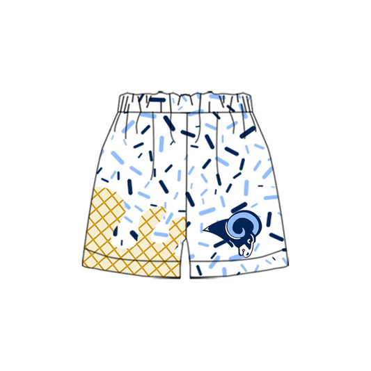 8.14 Preorder(moq 5) Baby Boys Blue Drip Ram Team Shorts Bottom