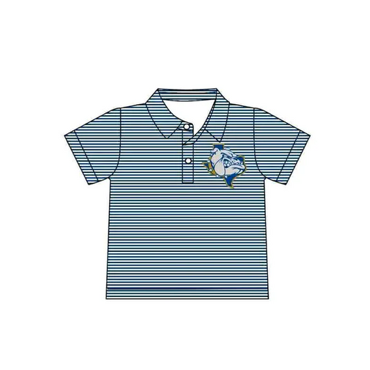 8.15 Preorder(moq 5) Baby Boys Blue Dog Team Short Sleeve Tee Pullovers Shirts Tops