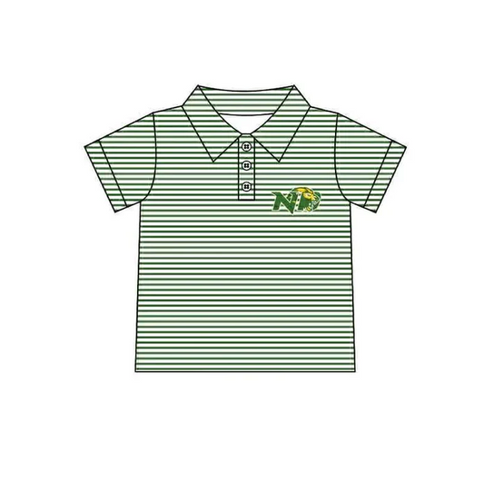 8.15 Preorder(moq 5) Baby Boys Green ND Team Short Sleeve Tee Pullovers Shirts Tops
