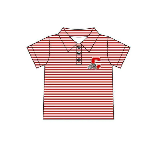 8.15 Preorder(moq 5) Baby Boys Red Dog Team Short Sleeve Tee Pullovers Shirts Tops