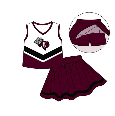 8.15Preorder (moq 5)Baby Girls FB Dog Top Team Skorts Team Sets