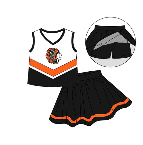 8.15 Preorder (moq 5)Baby Girls Indian Top Team Skorts Team Sets