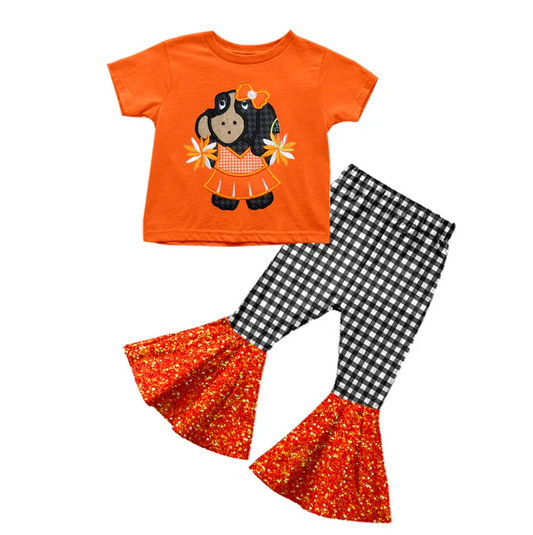 8.15 Baby Girls Cheerleader 3 Top Bell Pants Clothing Sets preorder(moq 5)