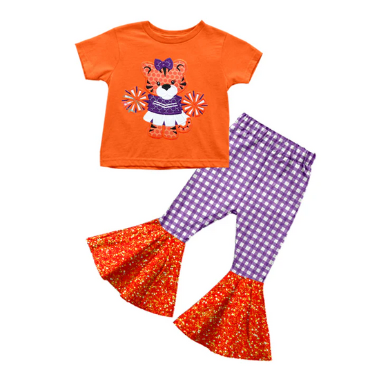 8.16 Baby Girls Cheerleader 2 Top Bell Pants Clothing Sets preorder(moq 5)