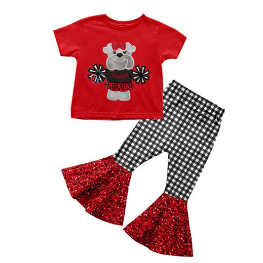 8.16 Baby Girls Cheerleader 1 Top Bell Pants Clothing Sets preorder(moq 5)