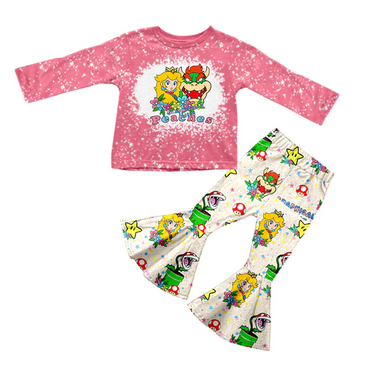8.16 Baby Girls Pink Game Cartoon Pants Clothing Sets preorder(moq 5)