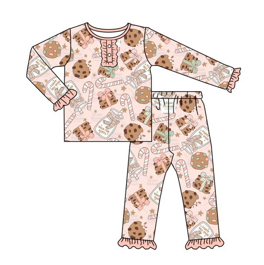 8.16 Baby Girls Christmas Cookie Pajamas Clothing Sets preorder(moq 5)