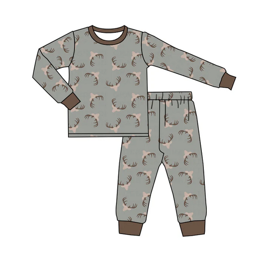8.16 Baby Boys Deer Head Pajamas Clothing Sets preorder(moq 5)