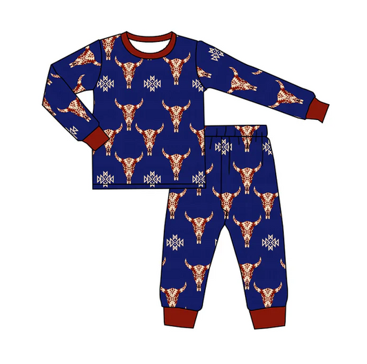 8.16 Baby Boys Navy Cows Pants Pajamas Clothing Sets preorder(moq 5)
