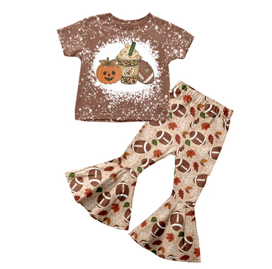 8.16 Baby Girls Football Shirt Bell Pants Clothing Sets preorder(moq 5)