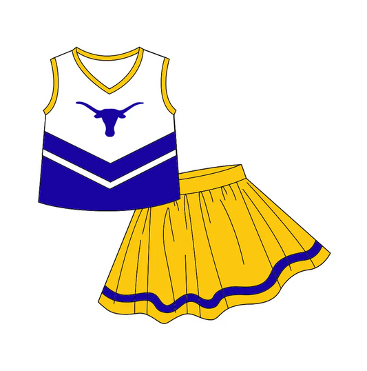 8.19 Baby Girls Chearleader Team Cow Skirts Clothes Sets preorder(moq 5)