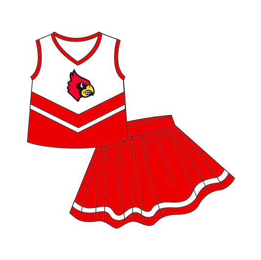 8.19 Baby Girls Chearleader Team Red Skirts Clothes Sets preorder(moq 5)