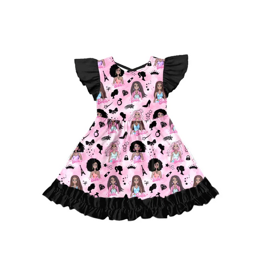 8.19 Baby Girls Flutter Sleeve Doll Back Dresses preorder(moq 5)