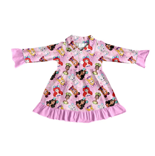 8.19 Baby Girls Pink Princess Ruffle Gown Dresses preorder(moq 5)