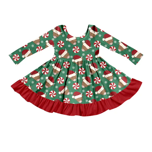 8.19 Baby Girls Christmas Cow Hats Ruffle Dresses preorder(moq 5)